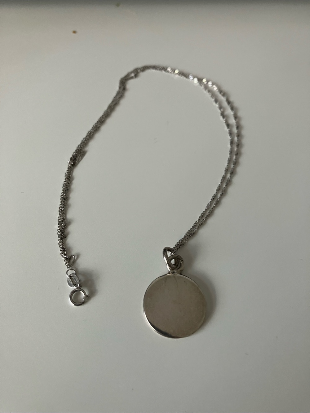 Sterling Silver Round Pendant Necklace